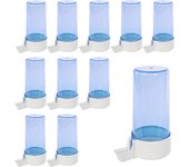 CM - Bebedero para Pájaro Maxi. Pack 10 Unidades Disponible a Elegir en 2 Colores: Transparente y Azul. Tamaño: 9x6x13 cm. Bebedero de Plástico Resistente a las Adversidades del Exterior. Ideal para Todo Tipo de Raza