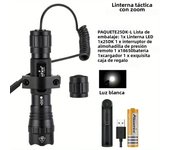 12W Zoom Tactical Flashlight Powerful Outdoor Travel Hunting Camping Fishing Hiking Mounts Remote switch High power Torch light
