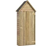 vidaXL Caseta herramientas jardín con puerta madera pino 69,5x32x178cm