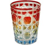 1pc 320ml Crystal Whisky Glass Cup Plaid Handmade Engraving Colorful Brandy Wine Glass Spirit Glass Tumbler