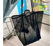 Protable Mesh Bag Large Capacity Reusable Storage Bags Swimming Beach Bag Women Makeup Organizer Shopping Handbag