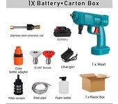 Limpiador de alta presión para lavado de coches, pistola de lavado a presión eléctrica, batería recargable, limpiador de agua en aerosol, herramientas eléctricas para el hogar Pistola de lavado de coches Enchufe de la UE