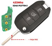jingyuqin 433Mhz Remote Car Key For Peugeot 208 301 308 508 2008 5008 Hella Fit Citroen C3 C4 C4L ID46-7941 Chip HU83 VA2 Blade