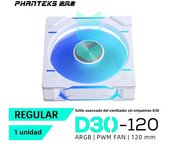 Phanteks D30-120 case 120mm Fan Regula/ Reverse Airflow 4pin PWM, 30mm Thick/ four-sided Magic Color Wireless Stitching