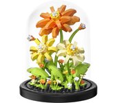 Rose Building Blocks Sunflower With Dust Cover Eternal Flower Assembling Brick Model Kids Toys Home Decoration Collection Gift