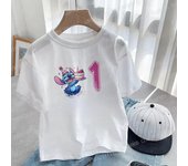 Stitch T-shirt 2025 Children Birthday Number 123456789 10 11 12 13 14 Kids Tee Top Summer Casual Clothes Boutique Boy Girl Gifts