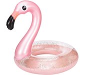 Boya inflable rosa con forma de flamenco y brillantina, flotador gigante para adultos con forma de flamenco.