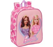 SAFTA - MOCHILA GUARDERIA ADAPT.CARRO BARBIE "LOVE" - Mochila con Asas Ajustables y Espalda Ergonomica - Mochila con Compartimientos con Cremallera - Mochila Diseño Único y Licencia Oficial By BARBIE "LOVE"