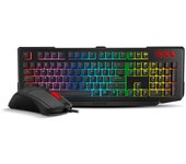 OZONE DOUBLE TAP- Combo Gaming Teclado + Raton, Teclado Gaming Semi, Mecánico Retroiluminado RGB, Ratón Gaming con Sensor Optico AVAGO, 4000 DPI, LED 6 colores, USB
