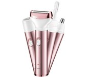 Máquina de afeitar eléctrica 4 en 1 para mujer-Depiladora recargable USB, Diseño Impermeable y Sin Dolor para Axilas, Piernas y Zonas Sensibles
