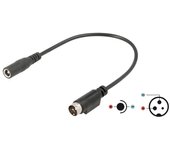 Conexión jack hueco hembra 5.5x2.5mm a tipo 3 Pin DIN macho