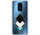 Funda compatible con Xiaomi Redmi Note 9 - Rombos Marmol Dorado