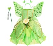 2025 Children Fairy Dress Carnival Cosplay Dress Beauty Flower Fairy Costume Girls Green Dress Princess Dress Up Party Clothing