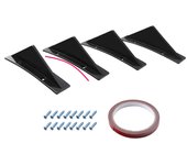 4pcs Universal Flat / Arc Rear Bumper Lip Diffuser Shark Fins Chin Bumper Protector Guard Cover for Auto Rear Trim Spoiler Black