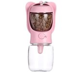 Dog Water Bottle Pet Dispenser with Detachable Food Container Leak Proof Lock for Travel Hiking