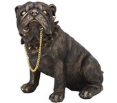 Signes Grimalt Perro Bulldog | Figura de Perro Marrón Contemporaneo 25X24X18cm