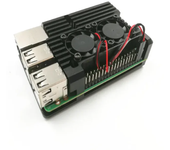 Raspberry Pi 4/3 Aluminum Case with Dual Cooling Fan Metal Shell Black Enclosure for RPI Raspberry Pi 4B/3B/3B+