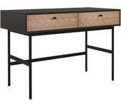 HOMCOM Escritorio con almacenaje Escritorio con cajones Mesa de ordenador, estructura metálica, 106L x 50W x 77H cm Negro