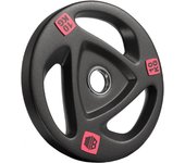 ManiBoom Discos Pesas Hierro ENGOMADO 30mm y 50mm Olimpica con Anillo Interior de Acero y Triple Agarre ERGONOMICO - Disco para Barra o Mancuernas 2,5kg, 5kg, 10kg, 15kg, 20kg