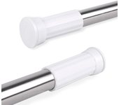 Barra Extensible Ajustable de Aluminio para baño, ropero, Armario y Cocina. Fácil Montaje, sin taladros ni Tornillos. Barra de tensión telescópica.