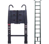 Escalera telescópica con gancho desmontable, escalera de aluminio para ático extensible, carga máxima de 150 kg
