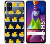 Tumundosmartphone Funda Gel Transparente para Samsung Galaxy M51 diseño Pato Dibujos