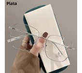 Big Frame Anti-UV Blue Rays Glasses Daily Vision Care Ultra-light Myopia Glasses Frame Metal Frame Eyeglasses Women Men