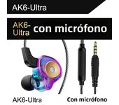 QKZ AK6-Ultra Wired Earphones 3.5mm AUX In-Ear Headset With MIC Dynamic HIFI Sound Earbuds Sports Game Music For Phone Tablet PC