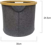 Cesto Ropa Sucio 30x30x24.5cm con Asas, Cajas Organizadoras Apilable con Estructura Suave lienzo y Marco de Bombu Estable Organizador de Armario Plegable para Baño o Dormitorio