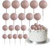 20 Pcs Ball Cake Topper Decorations Mini Balloons Cake Topper Sticks Orange Balls for Wedding Birthday Aniversary Cake Decoratio