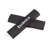 2Pcs Car Seat Belt Leather Safety Belt Shoulder Covers For Renault Scenic RS Line Logan Zoe Duster Kadjar Talisman Trafic Arkana