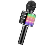 Micrófono inalámbrico Bluetooth Karaoke, micrófono para niños y adultos, 5 cambiadores de voz