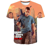 Chlidren Clothes Summer Cool 3D Print GTA 5 T-shirt Boys and girls Hiphop Tee Tshirt Kids tops 1 3 6 7 8 9 10 11 12 13 14 Years