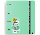 CARCHIVO Carpeblock 360 foam my rules a4+ anillas 35mm con recambio cuad.5x5 y cierre de goma color jade