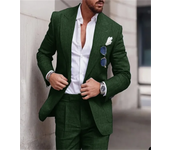 2 Piece Fashion Linen Suits for Men Chic Peak Lapel Double One Button Male Suit Slim Fit Business Casual Wedding Tuxedo Costume