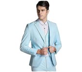 Mens Suit Wedding Party Dinner 3-pieces Suit Blazer Vest Pants 9 Colors