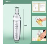 PC resin Cocktail Shaker Martini Hand Shaker Cup with Scales 350ml/500ml/700ml/1000ml Milk Tea Wine Drink Shaker Mixer Bar Tool