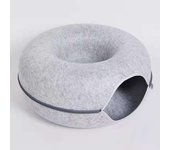 19.7x7.9 inch donut, tunnel, double-layer structure, donut style bed, pet cat game tunnel