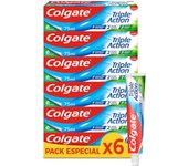 COLGATE PACK X6  PASTA DE DIENTES TRIPLE ACCION FRESCOR 75ML X 6UDS