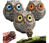 Lucky Owl Guardian – El sabio observador del fieltro, mini estatua de búho realista, adornos de estatuas de búho para árboles de Navidad, mini estatua de búho de la suerte para entusiastas del póquer (3 unidades)