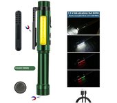 Powerful LED Pen Flashlight Multifunctional Aluminum Alloy Torch Built in 1200mAh Battery USB Rechargeable Magnetic Work Light