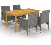 VidaXL Conjunto de jardín 1 mesa+4 sillones con cojines