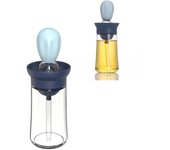 Dispensador de aceite 2 en 1 con cepillo Botella dispensadora de aceite de oliva de vidrio con cepillo de silicona para untar