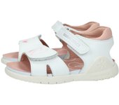 Sandalias marca BIOMECANICS para niña en color blanco. Sandalias de piel para niñas, con velcro, sandalias de verano, calzado respetuoso de verano