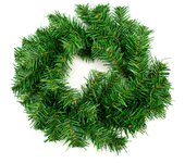 Tradineur - Corona de navidad, espumillón, guirnalda decorativa artificial, adorno colgante para puerta, pared, mesa, decoración navideña (Verde, Ø 39 cm)