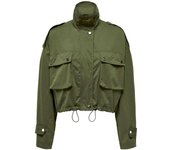 Chaqueta Only Ocean verde cremallera cuello subido de mujer