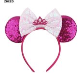 Disney Mickey Mouse Oor Hoofdbanden Frozen Elsa Anna Strik Pailletten Hoofdband Kids Party Cadeau Kinderen Diy Haaraccessoires