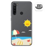 Tumundosmartphone Funda Gel Transparente para Xiaomi Redmi Note 8 (2019/2021) diseño Playa Dibujos