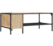 vidaXL Mesa centro estante madera ingeniería 100x51x40cm Negro, Roble Sonoma, Roble ahumado Mesita de Salón o Comedor o Auxiliar Mesa de Café Meuble Salón
