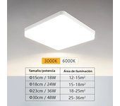 Round LED Ceiling Light Square Bedroom Lighting 48W 36W 24W 18W Cold White Warm White Room Energy saving LED Ceiling Light